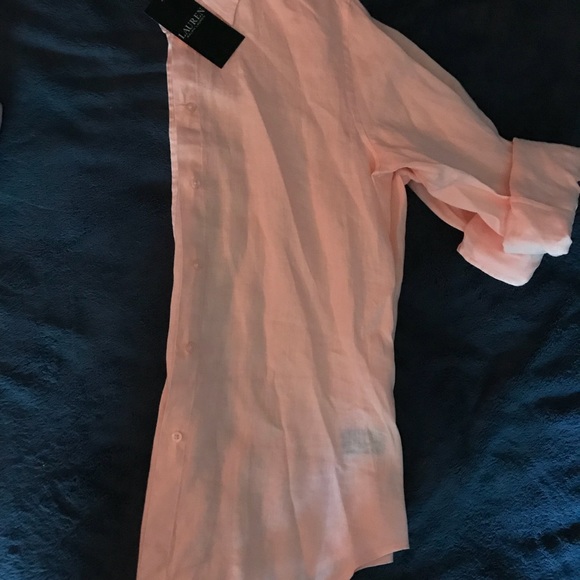 Lauren Ralph Lauren linen Button Down pink - Picture 4 of 5